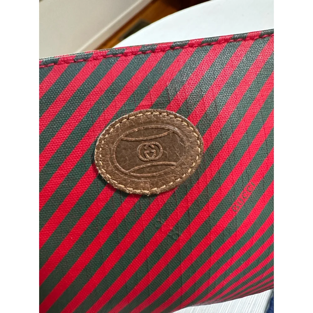 Gucci Red and Green Stripe Pouch